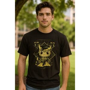 MARVEL‎ Loki T-Shirt Mens XL Black Graphic Tee God of Mischief Pop Art